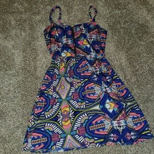 Aztec print casual dress